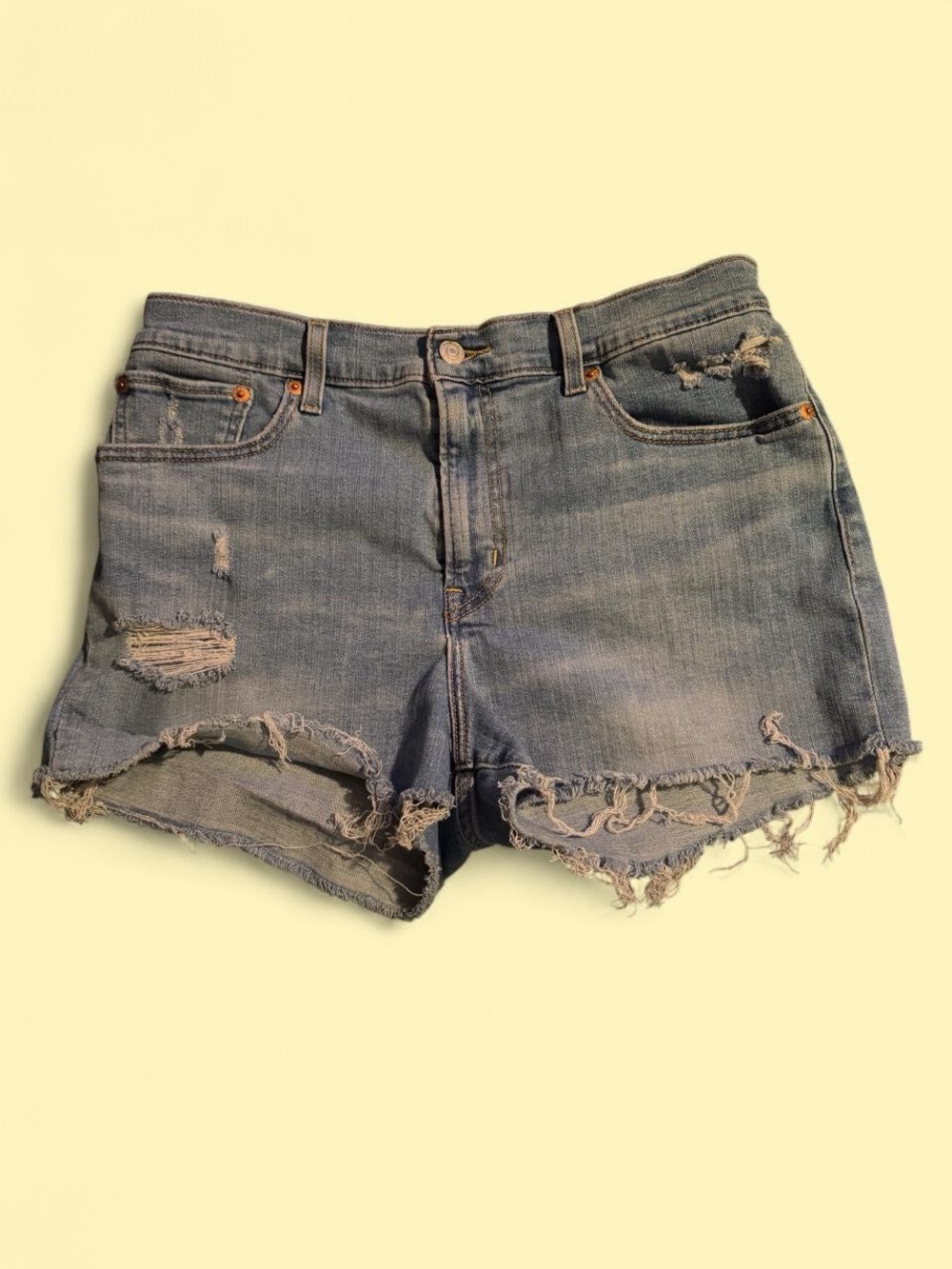 Levi's Light Blue Distressed Denim Cutoff Shorts
